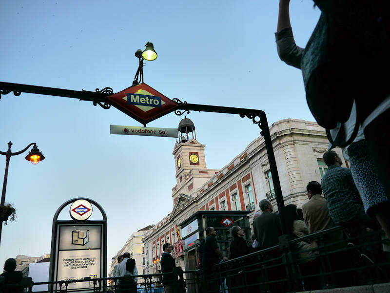 Madrid Puerta Del Sol Metro Horloge Casa De Correos