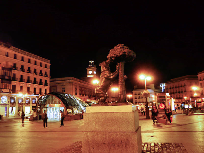 Madrid Puerta Del Sol Place Nuit